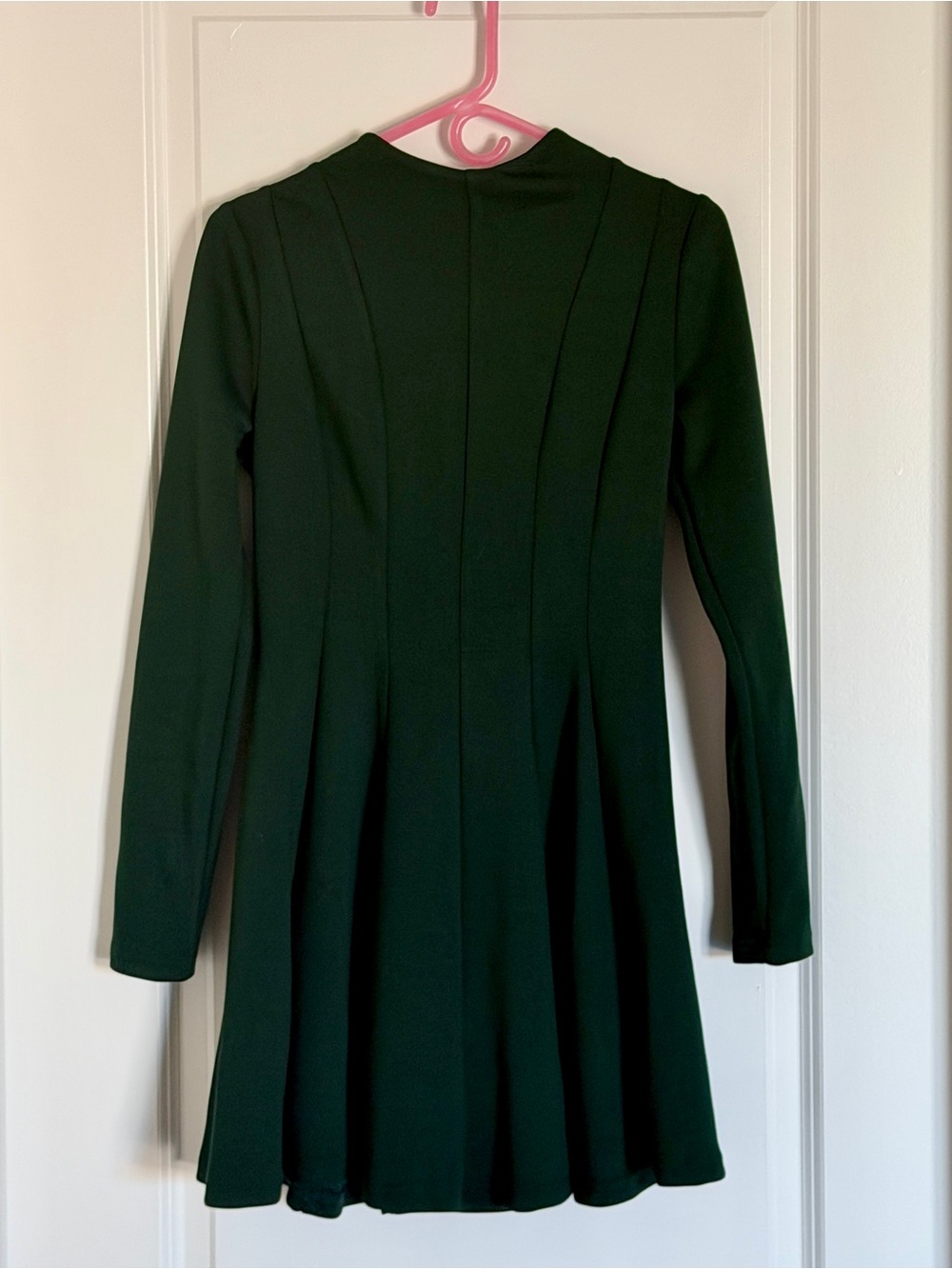 PRETTYGARDEN Womens Long Sleeve Pleated Mini Dress, Green size Small
